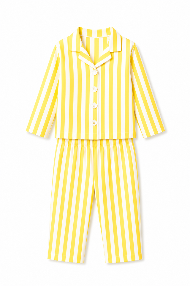 Boy wearing Anaario Yellow Stripes Night Suit