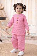 Pink Girls' Cotton Co-ord Set features