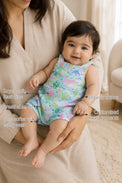 Sea Friends Pinafore Baby Romper features