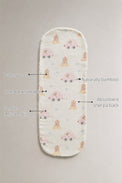 Pink Teddy Bamboo Baby Burp Cloth features