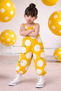 The Lemonade Dotty Girls' Romper features