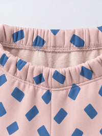 Pink-Blue Rectangle Jogger Set flat lay by Anaario