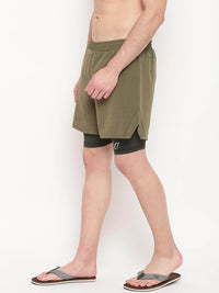 Olive Shorts with Jammers