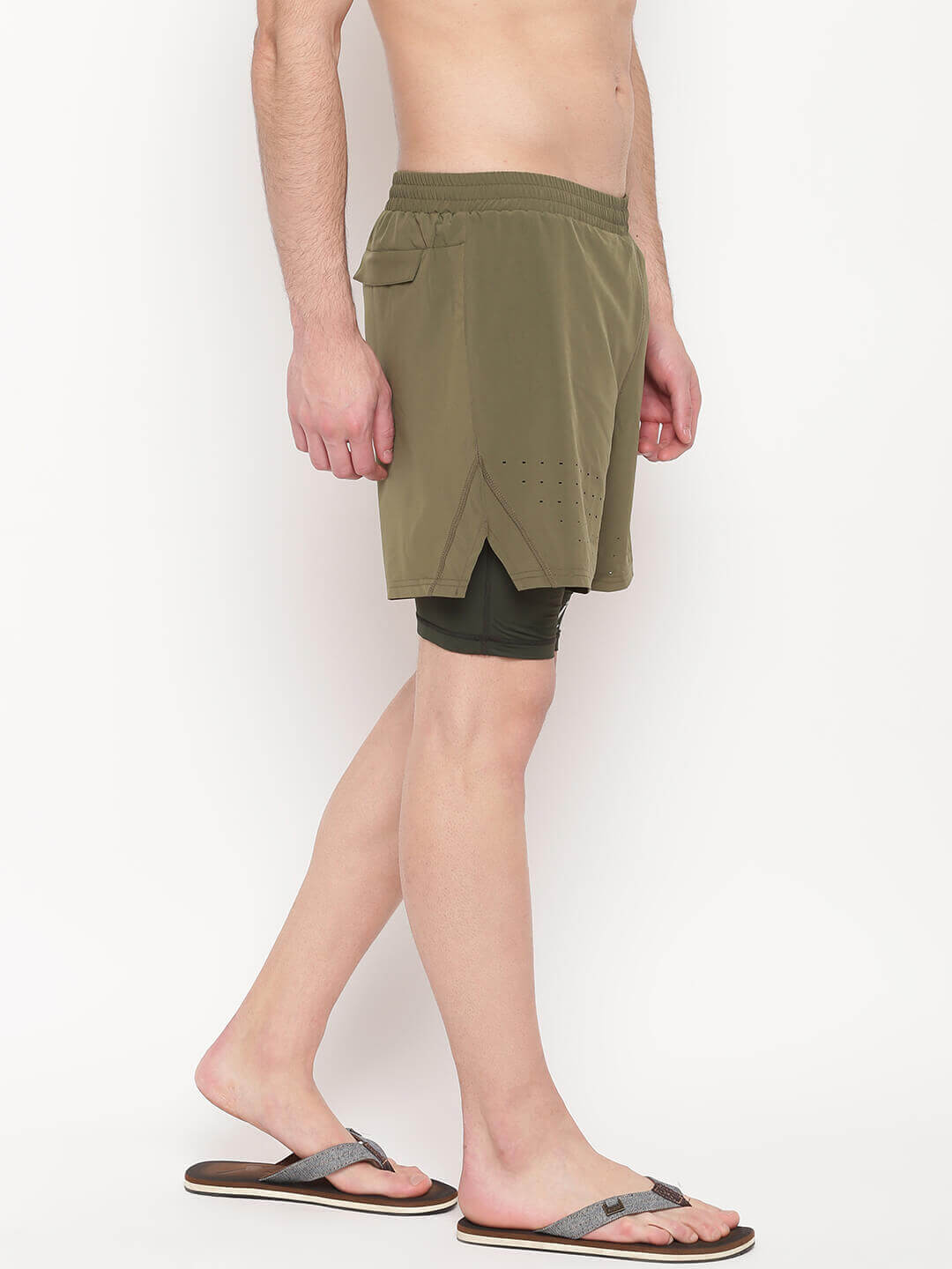 Olive Shorts with Jammers