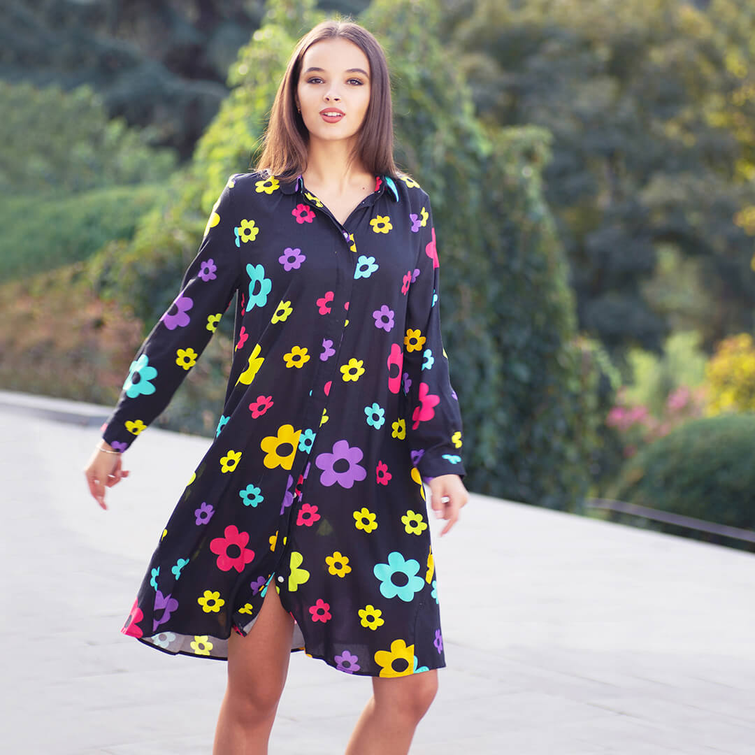 Marbled Mayhem Shirt Dress