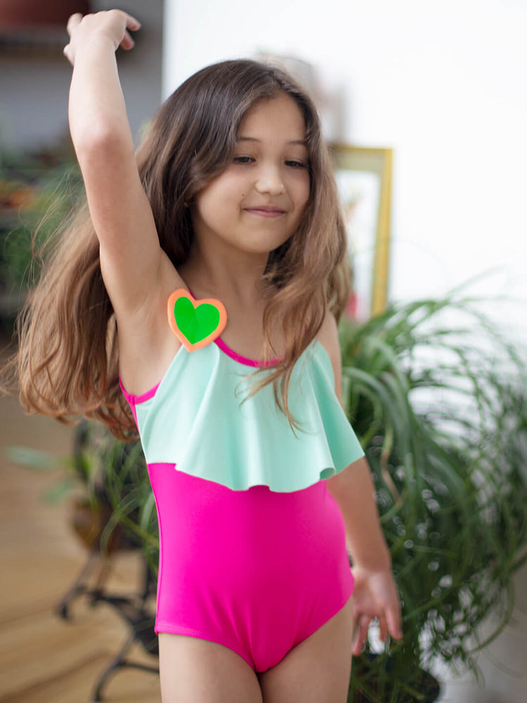 Heart Fuchsia One Piece
