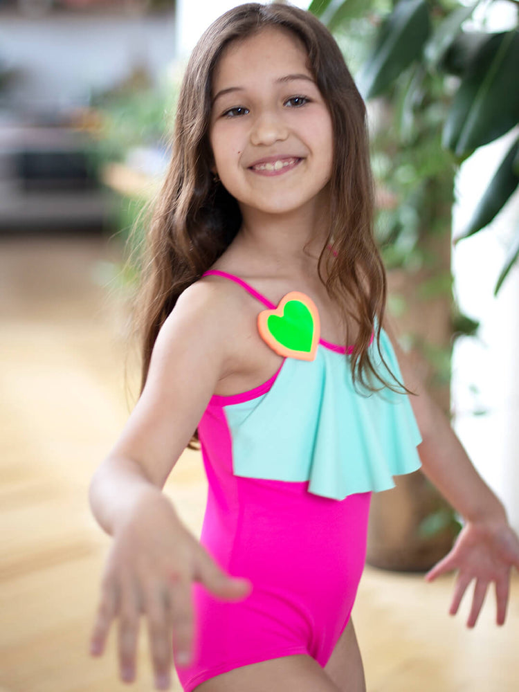 Heart Fuchsia One Piece