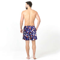 Blue and Orange Marble Fun in the Sun Shorts