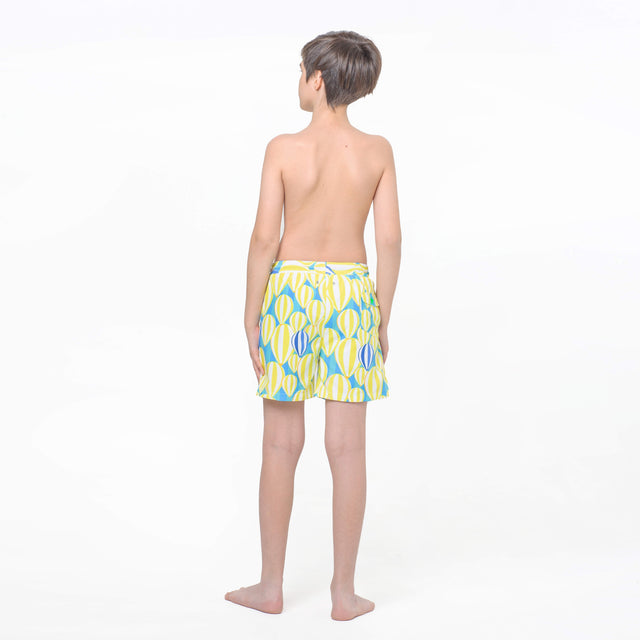 Blue and Yellow Hot Air Balloons Fun in the Sun Shorts