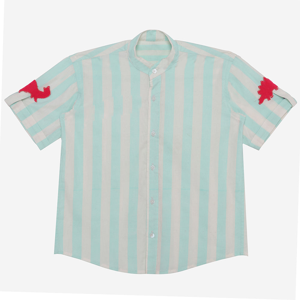 Mint green and white stripes- Classique Shirt 2024