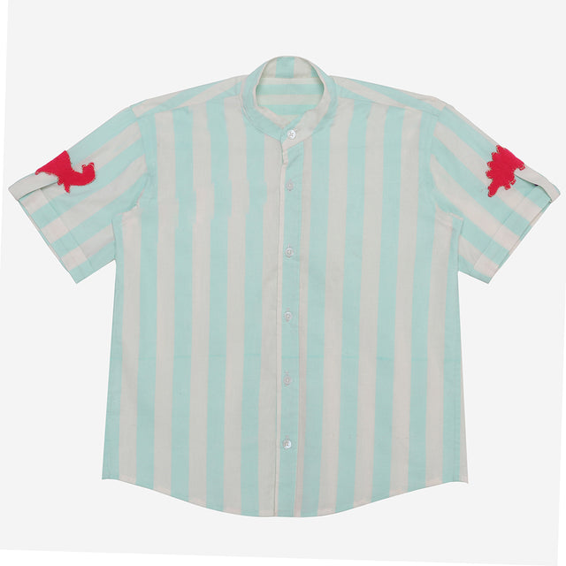 Mint green and white stripes- Classique Shirt 2024