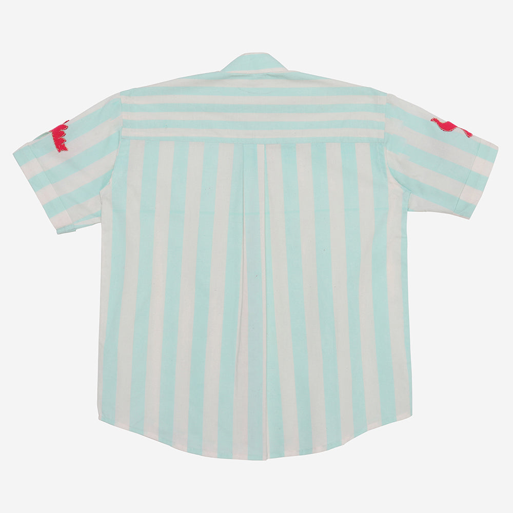 Mint green and white stripes- Classique Shirt 2024