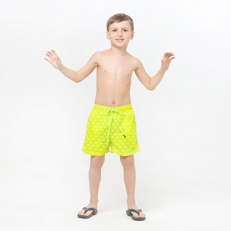 Lime Green Magic Printed Shorts