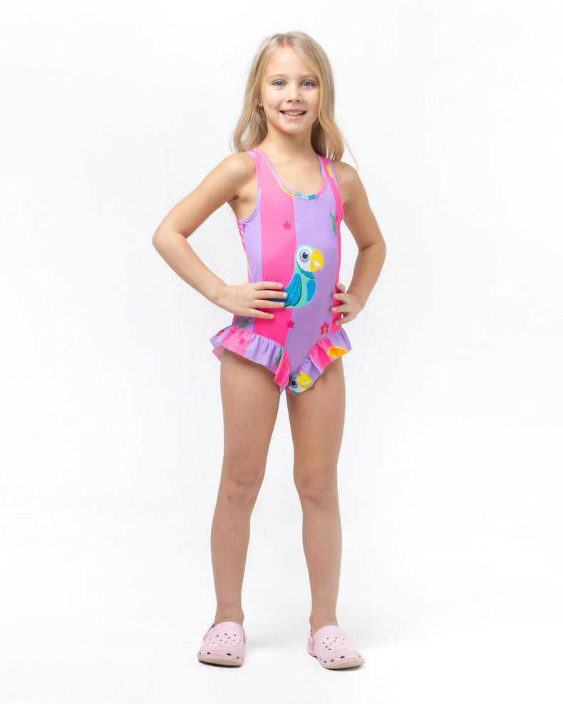 Parrots and Tropical Fruits Caribbean Dream Maillots