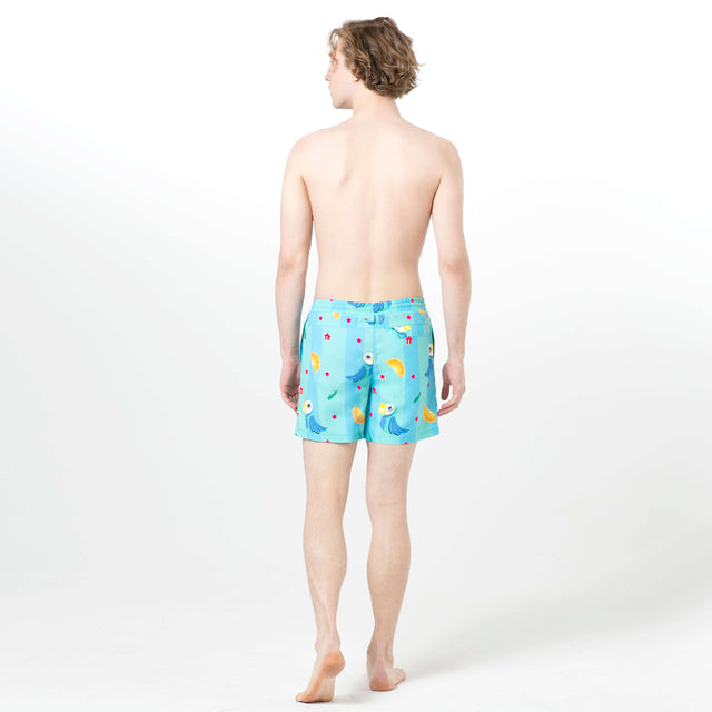 Parrots and Tropical Fruits Fun in the Sun Shorts