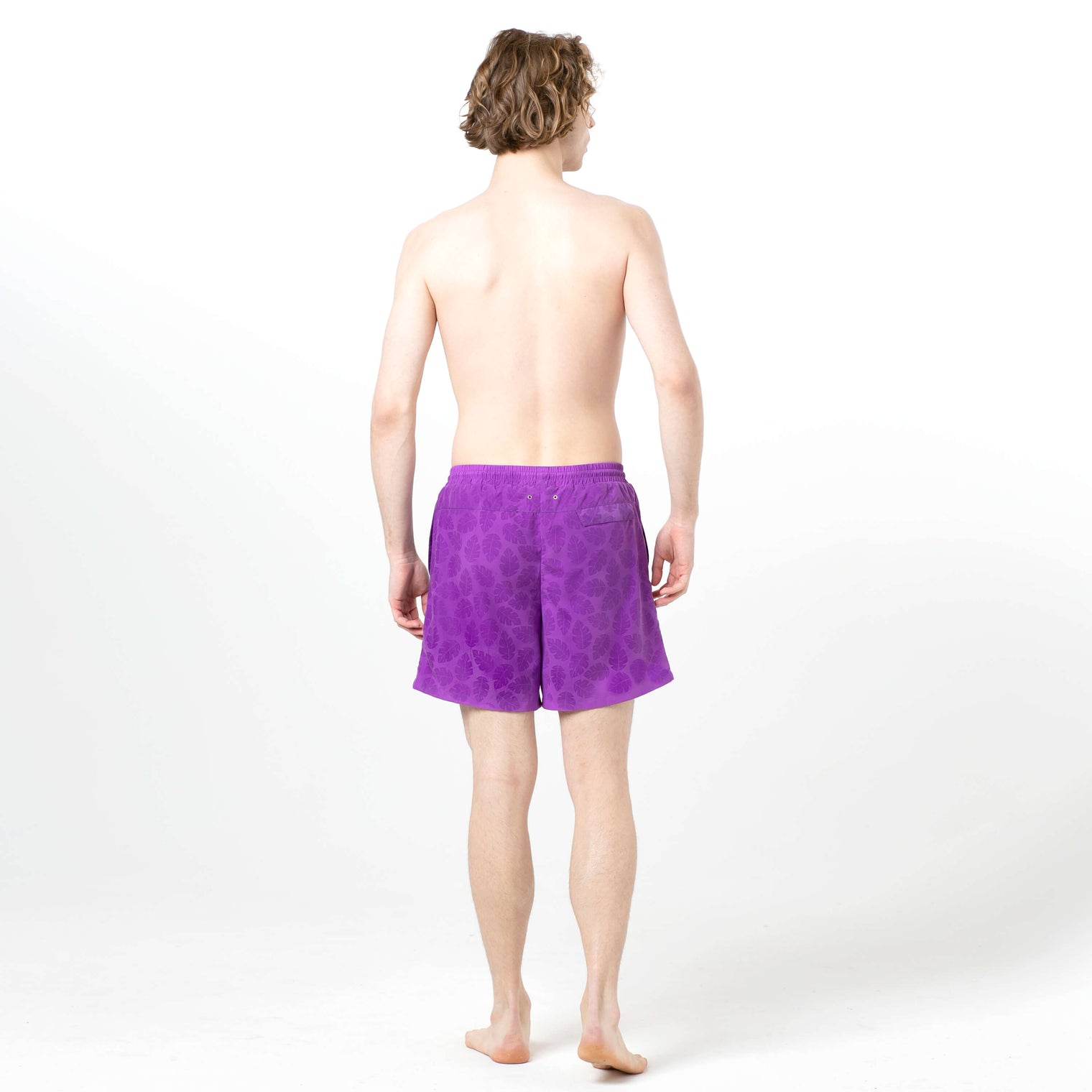 Tropical Leaves Purple Magic Printed Shorts