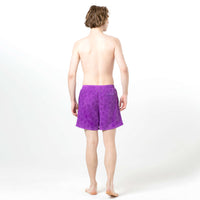 Tropical Leaves Purple Magic Printed Shorts