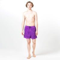 Tropical Leaves Purple Magic Printed Shorts