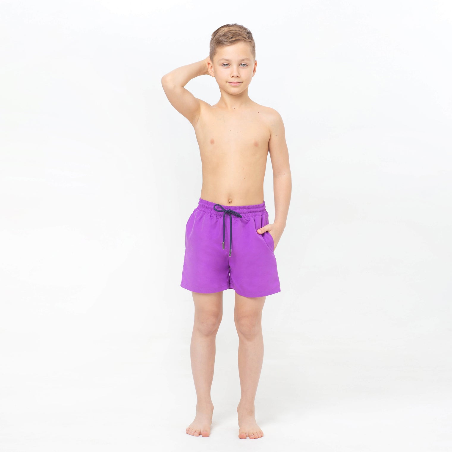 Tropical Leaves Purple Magic Printed Shorts