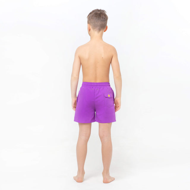 Tropical Leaves Purple Magic Printed Shorts