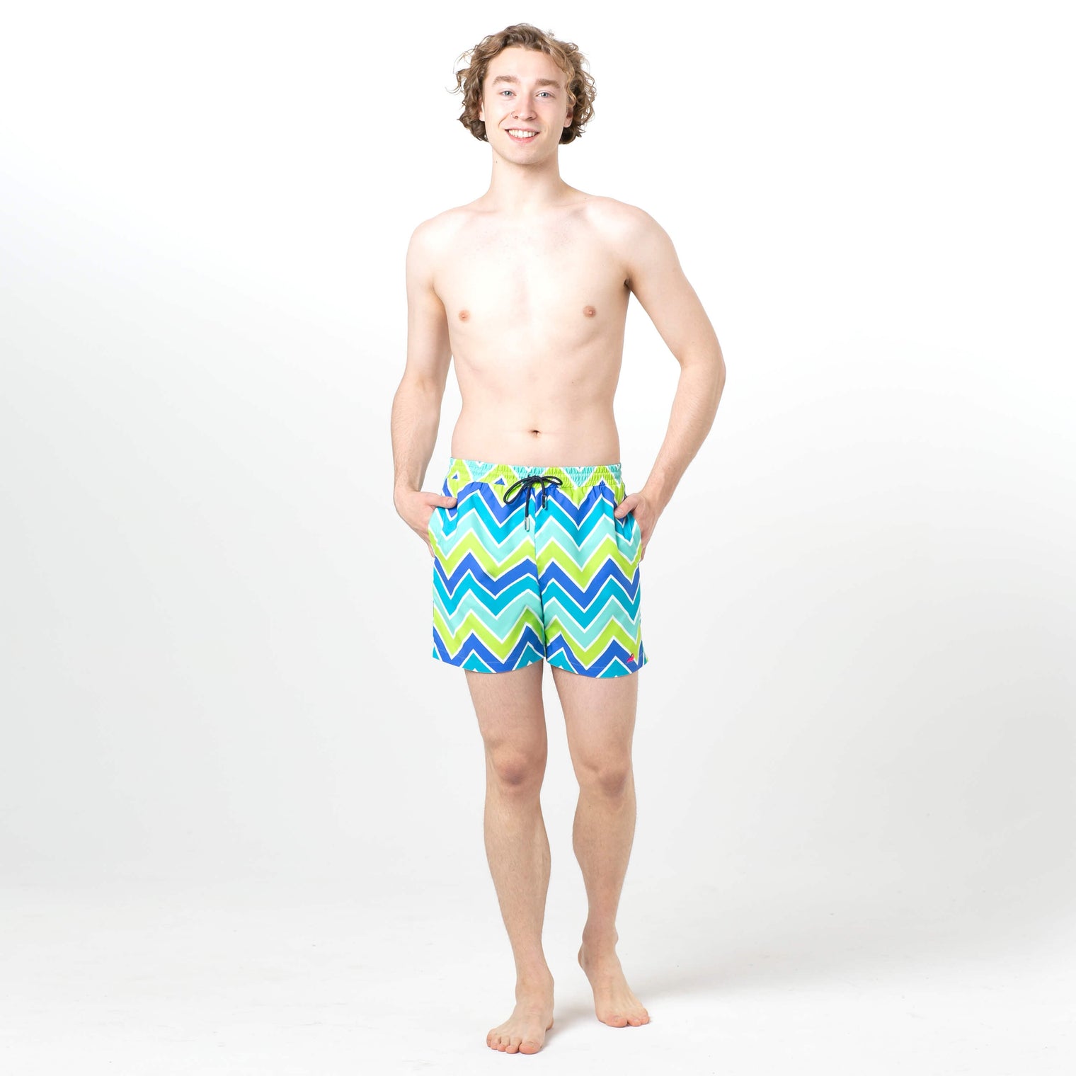 Yellow and Blue Zig Zags Fun in the Sun Shorts