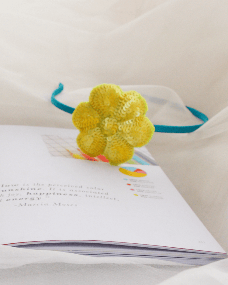 Anaario Flower Hairband, Yellow hairband for kids