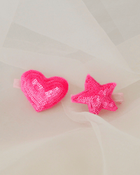 Anaario Heart-Star Clip, Light Pink hair clip for kids