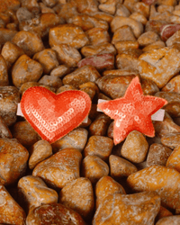 Anaario Heart-Star Clip, Orange hair clip for kids