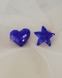 Anaario Heart-Star Clip, Blue hair clip for kids