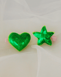 Anaario Heart-Star Clip, Green hair clip for kids