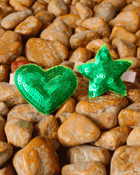 Anaario Heart-Star Clip, Green hair clip for kids