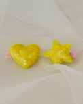Anaario Heart-Star Clip, Yellow hair clip for kids
