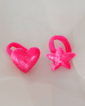 Anaario Heart-Star Hair Ties, Light Pink hair tie for kids