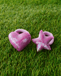 Anaario Heart-Star Hair Ties, Purple hair tie for kids