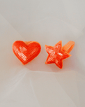 Anaario Heart-Star Hair Ties, Orange hair tie for kids
