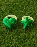 Anaario Heart-Star Hair Ties, Green hair tie for kids