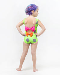 Neon Green Polka Dots Sandy Toes Maillots (Ocean Breeze)