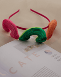 Anaario Rainbow Hairband (Set of 3), Pink + Green + Orange combo for kids