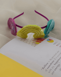 Anaario Rainbow Hairband (Set of 3), Purple + Yellow + Light Blue combo for kids