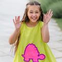 Girl wearing Anaario Sweet Summer Daze Dress, Aqua Magic Print