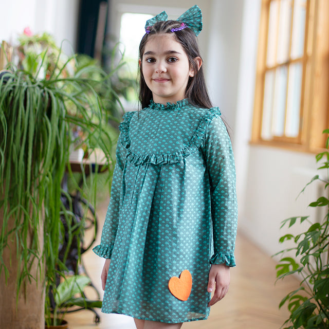 Girl wearing Anaario Teal Clouds Dress