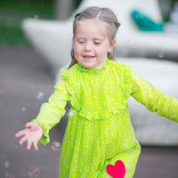 Girl wearing Anaario Teal Clouds Dress