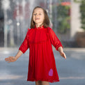 Girl wearing Anaario Teal Clouds Dress