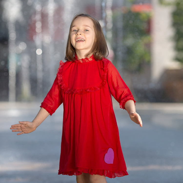 Girl wearing Anaario Teal Clouds Dress