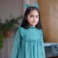 Girl wearing Anaario Teal Clouds Dress
