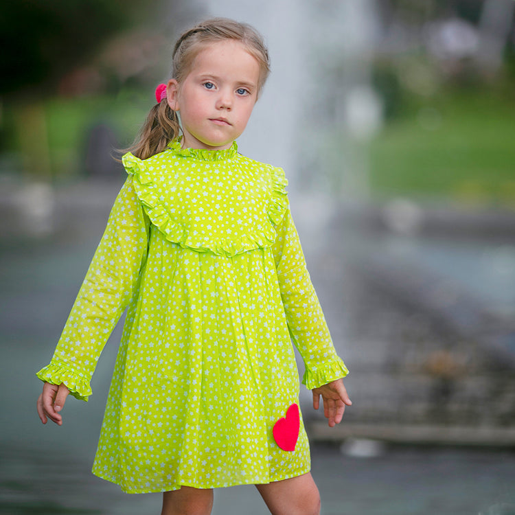 Girl wearing Anaario Teal Clouds Dress
